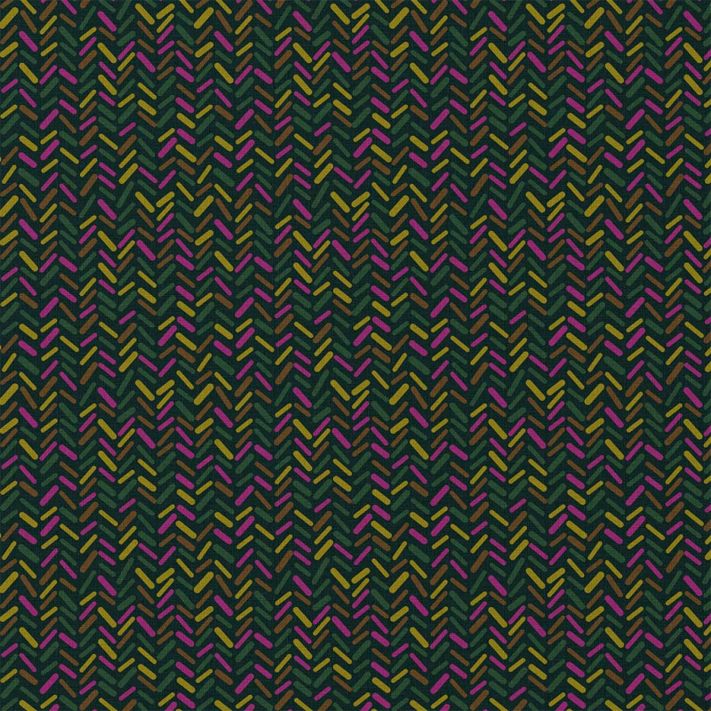 Printed Cotton GERARD Green / Pink